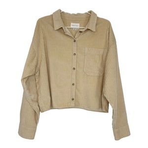 American Eagle Corduroy Button Front Shirt Shacket